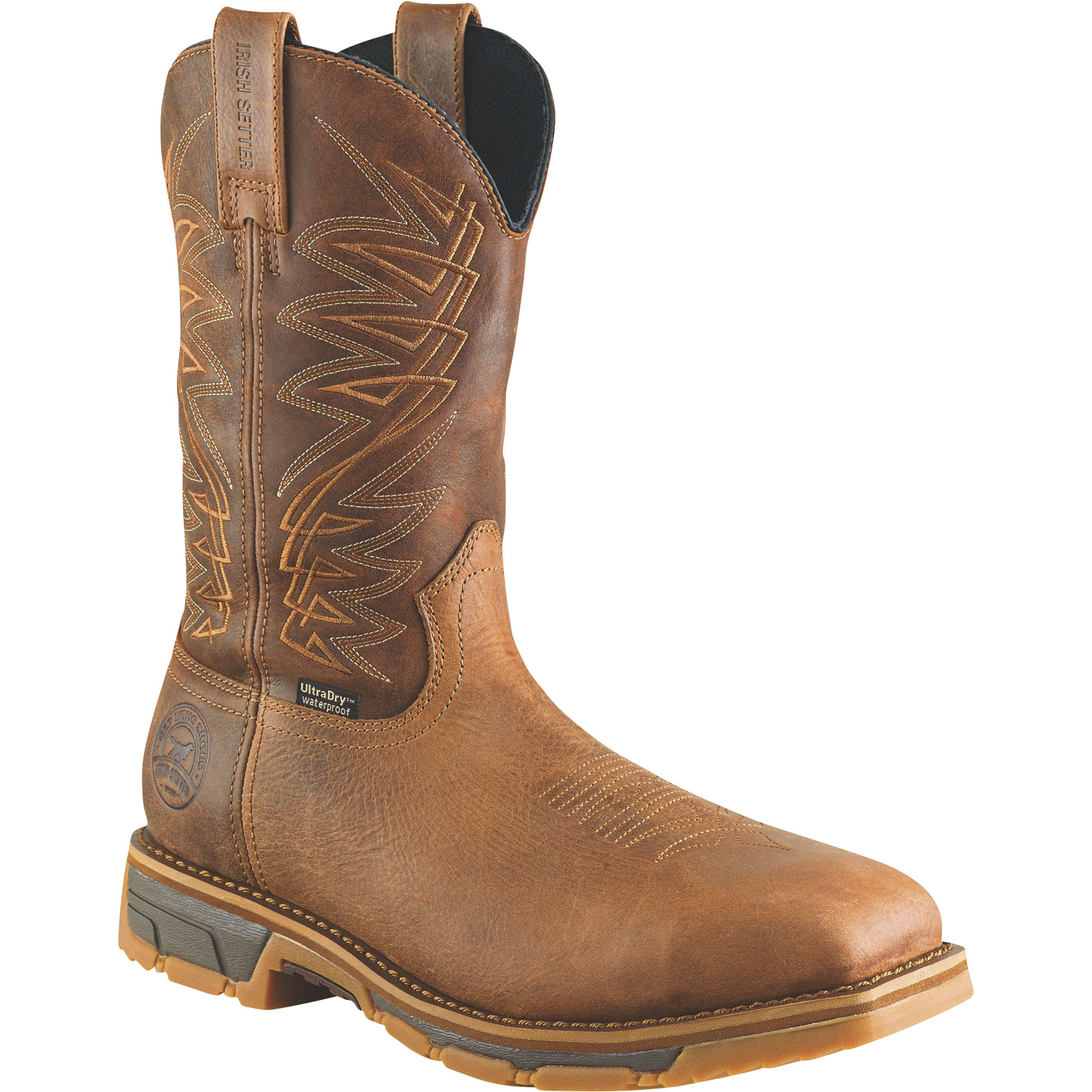 Irish Setter by Red Wing Men's 11in. Irish Setter Marshall Pull-On Square Toe Boots - Steel Toe, Brown, Size 11 Wide